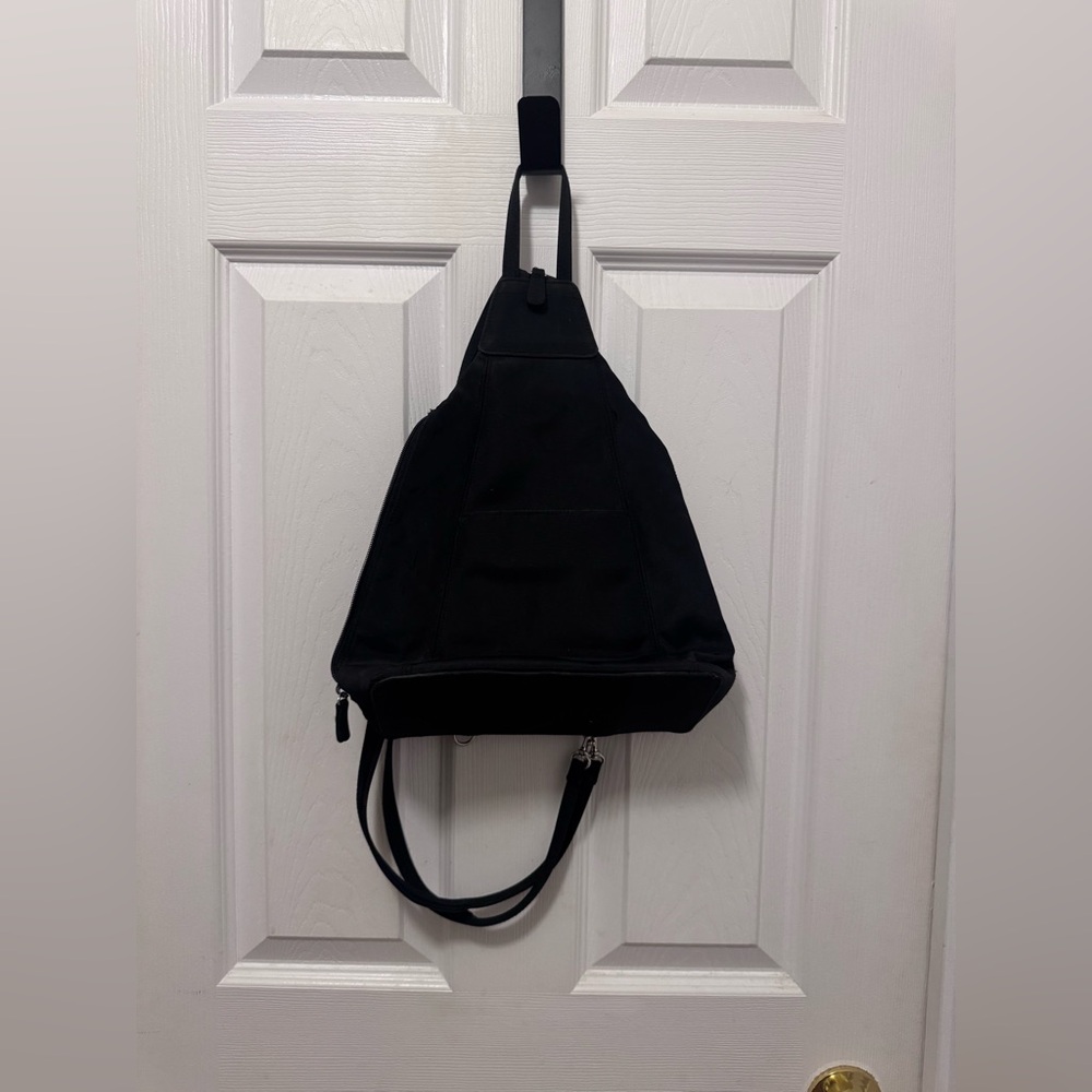 Black Convertible Crossbody Slingbag Backpack